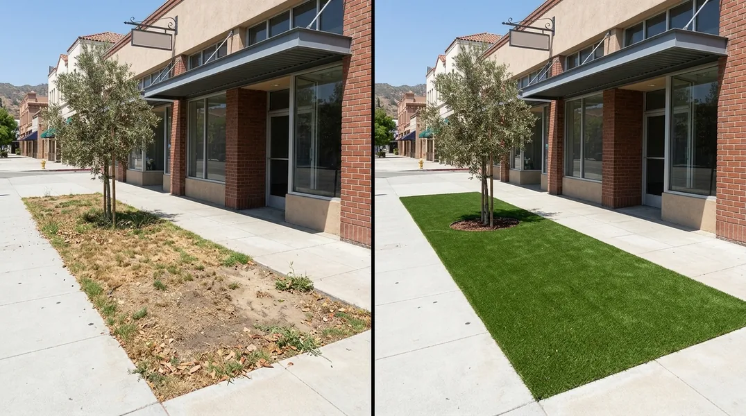 Result artificial grass installation in Riverside - Riverside Turf Installation