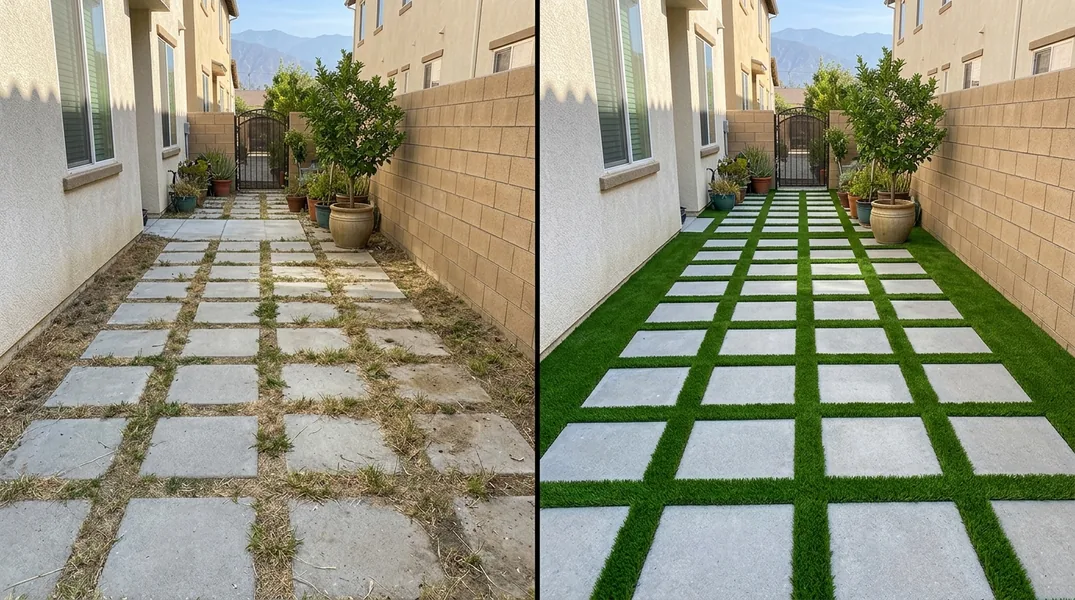 Result artificial grass installation in Riverside - Riverside Turf Installation